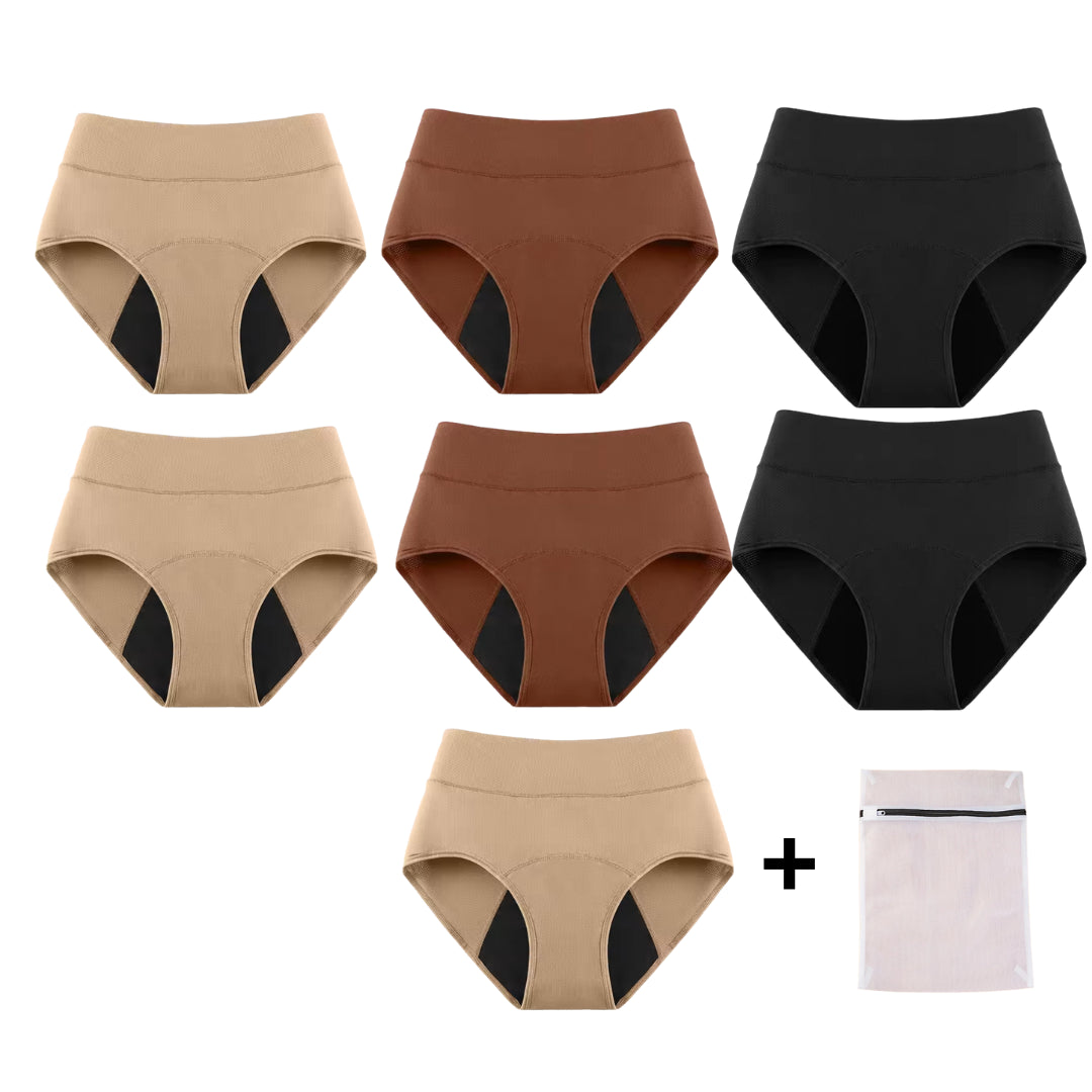 Mutande a vita alta ad assorbimento elevato (confezione da 7)+ Sacchetto per il lavaggio in omaggio 🎁