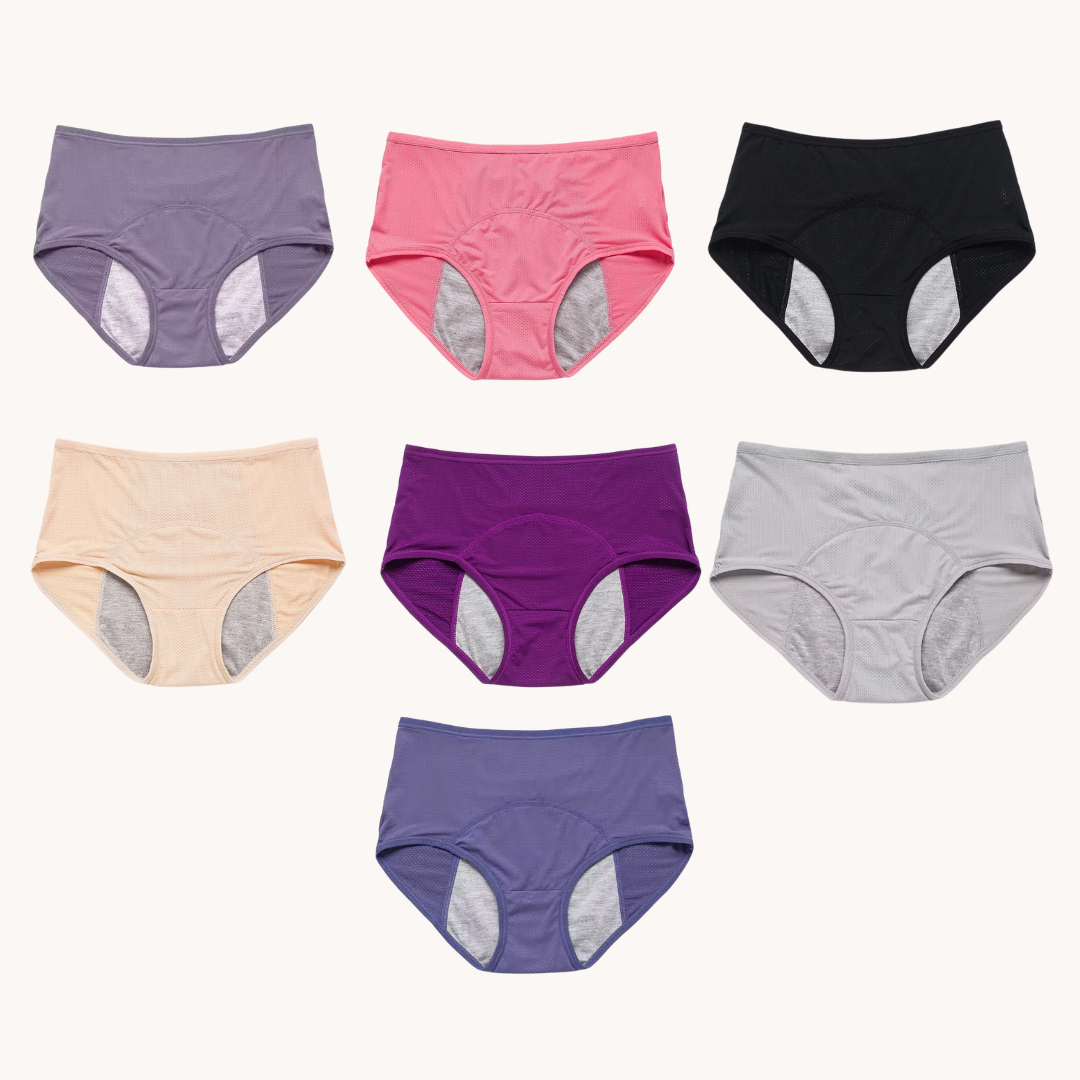 Mutande per incontinenza (confezione da 7) – flusso moderato + Sacchetto per il lavaggio in omaggio 🎁